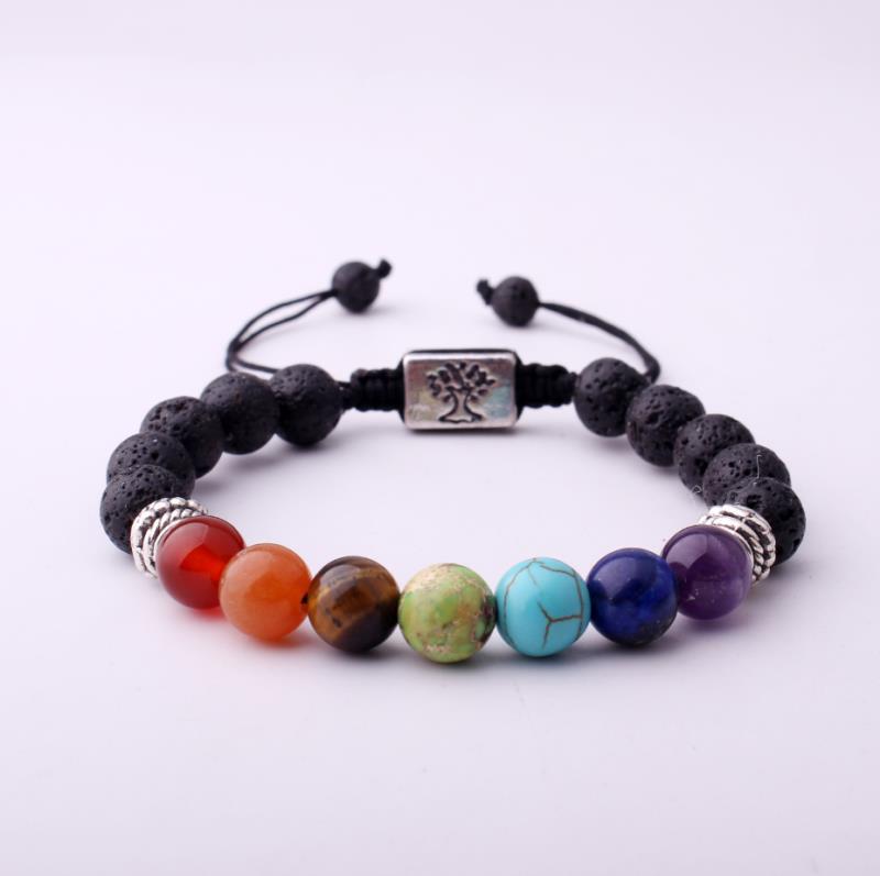 Colorful Volcanic Stone Bracelet - Oriental Buddha Karma  -  - 
