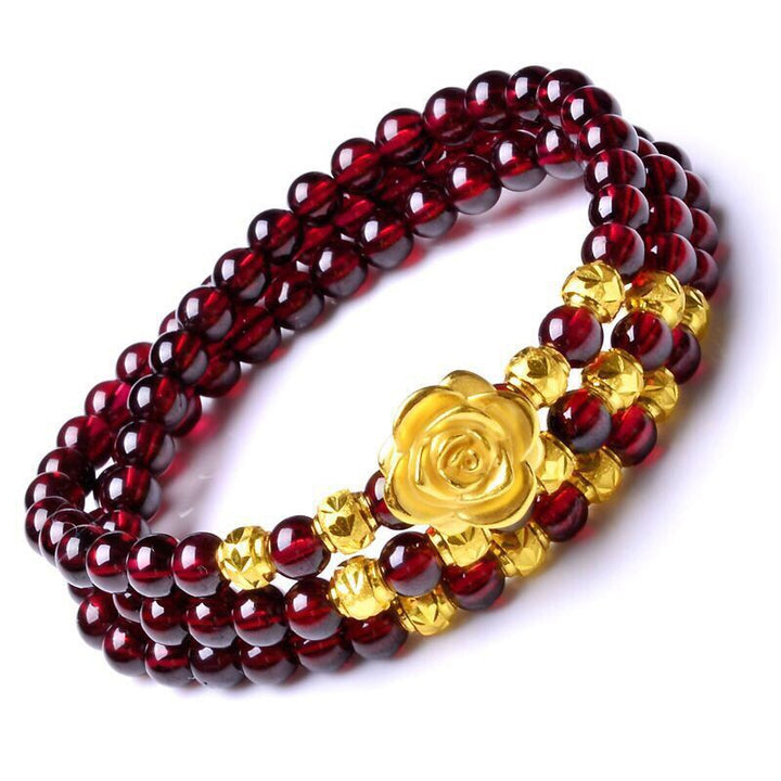 Garnet-like multi-layered simple couple gold-plated Pi Xiu bracelet - Oriental Buddha Karma  -  - 