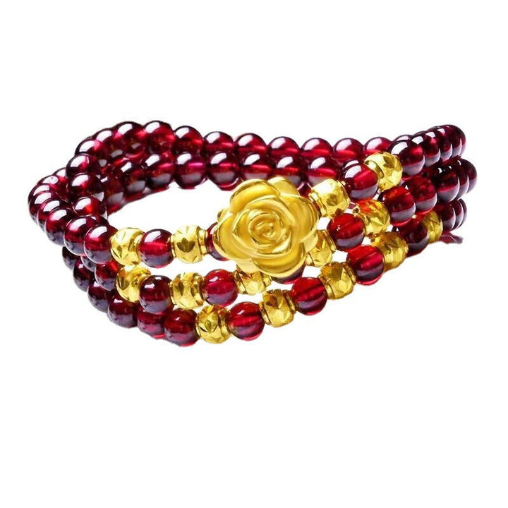 Garnet-like multi-layered simple couple gold-plated Pi Xiu bracelet - Oriental Buddha Karma  -  - 