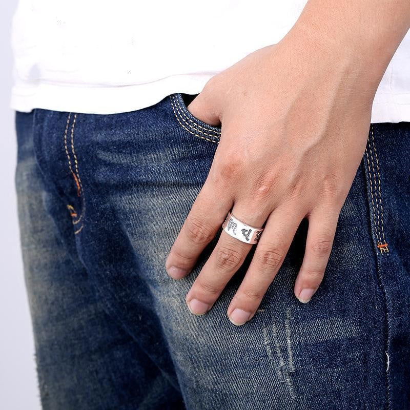 High-end silver jewelry with the Heart Sutra mantra, retro style - Oriental Buddha Karma  -  - 