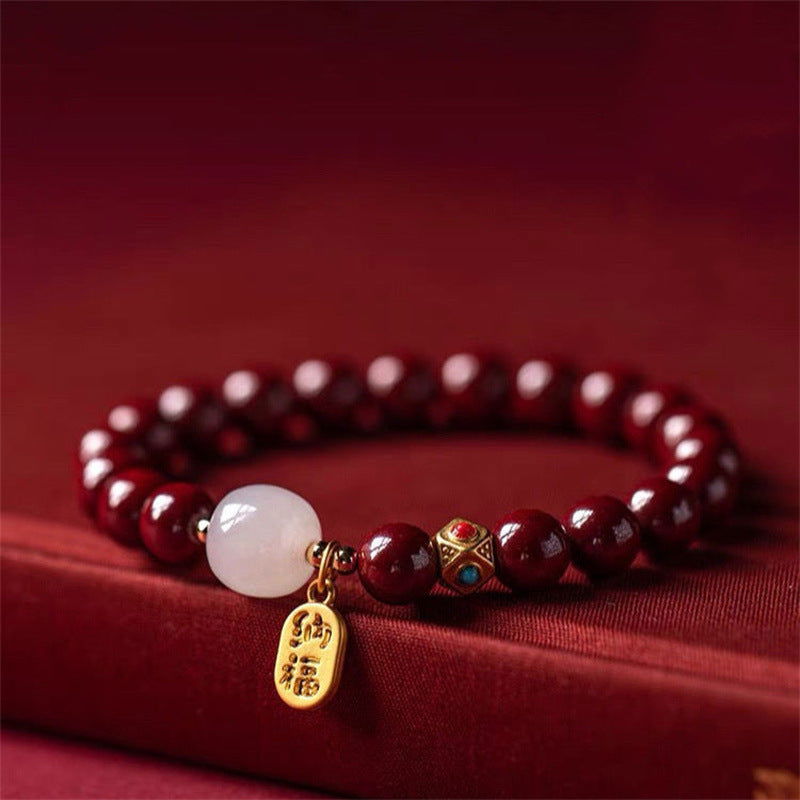 Imitation Cinnabar Nafu Auspicious Beads Purple Gold Sand Bracelet - Oriental Buddha Karma  -  - 