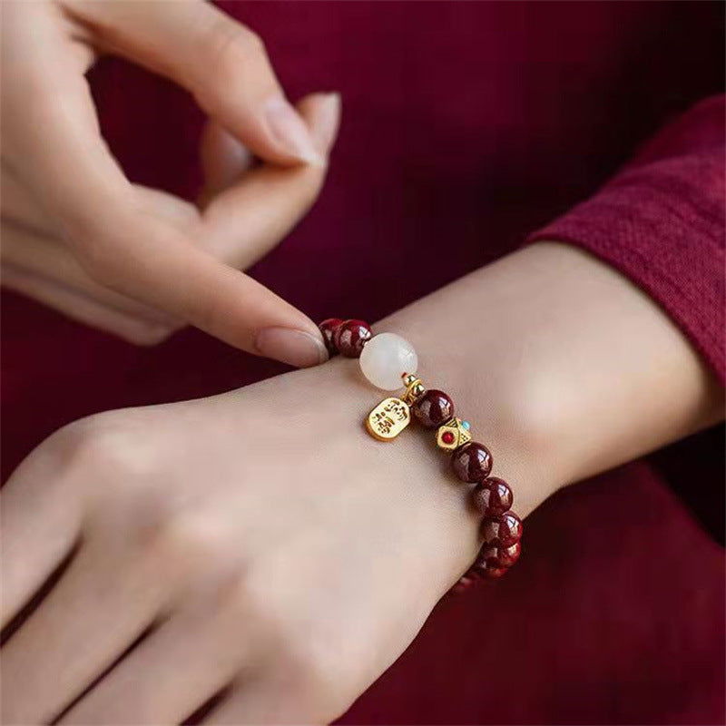 Imitation Cinnabar Nafu Auspicious Beads Purple Gold Sand Bracelet - Oriental Buddha Karma  -  - 