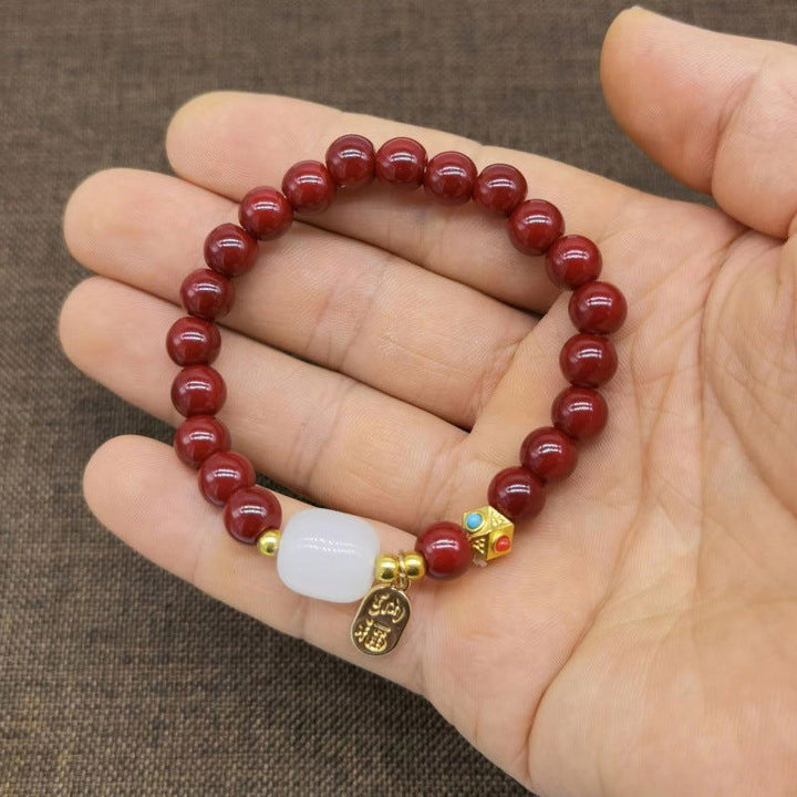 Imitation Cinnabar Nafu Auspicious Beads Purple Gold Sand Bracelet - Oriental Buddha Karma  -  - 