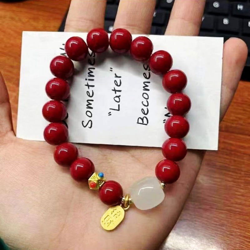 Imitation Cinnabar Nafu Auspicious Beads Purple Gold Sand Bracelet - Oriental Buddha Karma  -  - 