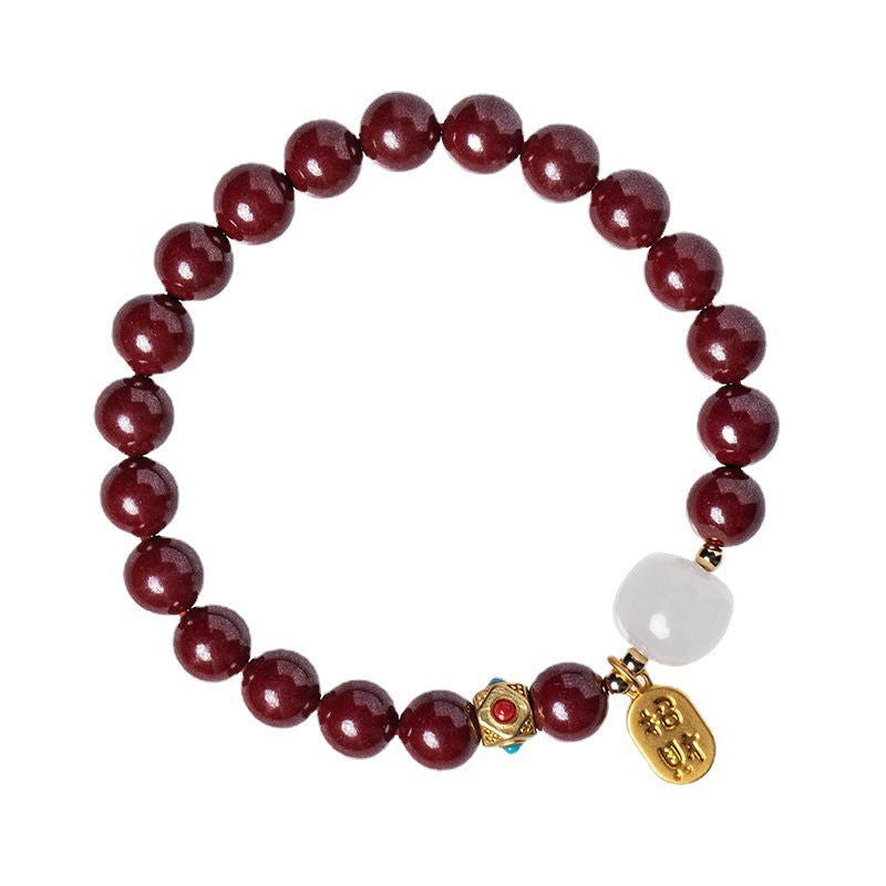Imitation Cinnabar Nafu Auspicious Beads Purple Gold Sand Bracelet - Oriental Buddha Karma  -  - 
