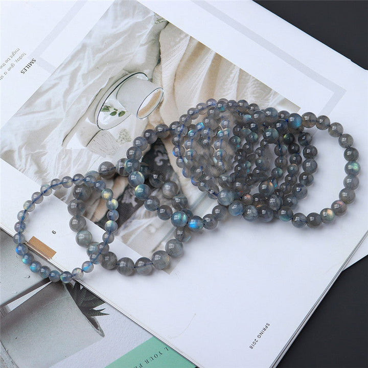 Natural Crystal Strong Light Labradorite Bracelet Gray Moonstone - Oriental Buddha Karma  -  - 