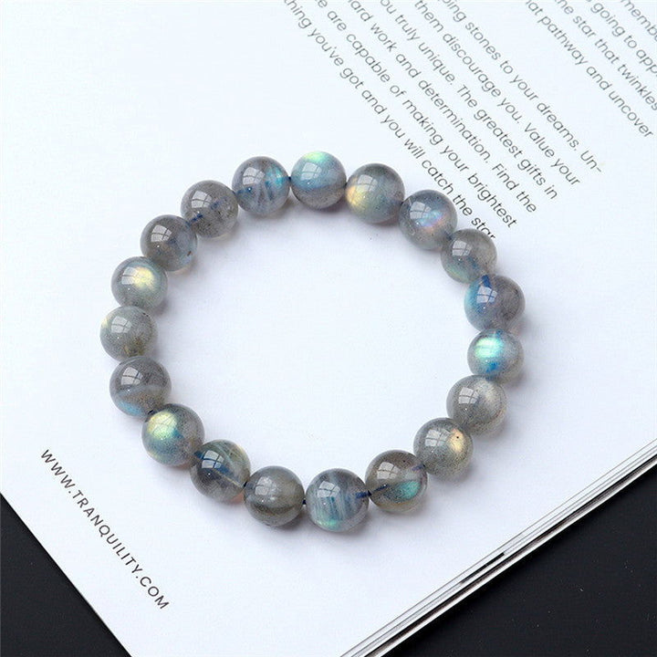 Natural Crystal Strong Light Labradorite Bracelet Gray Moonstone - Oriental Buddha Karma  -  - 
