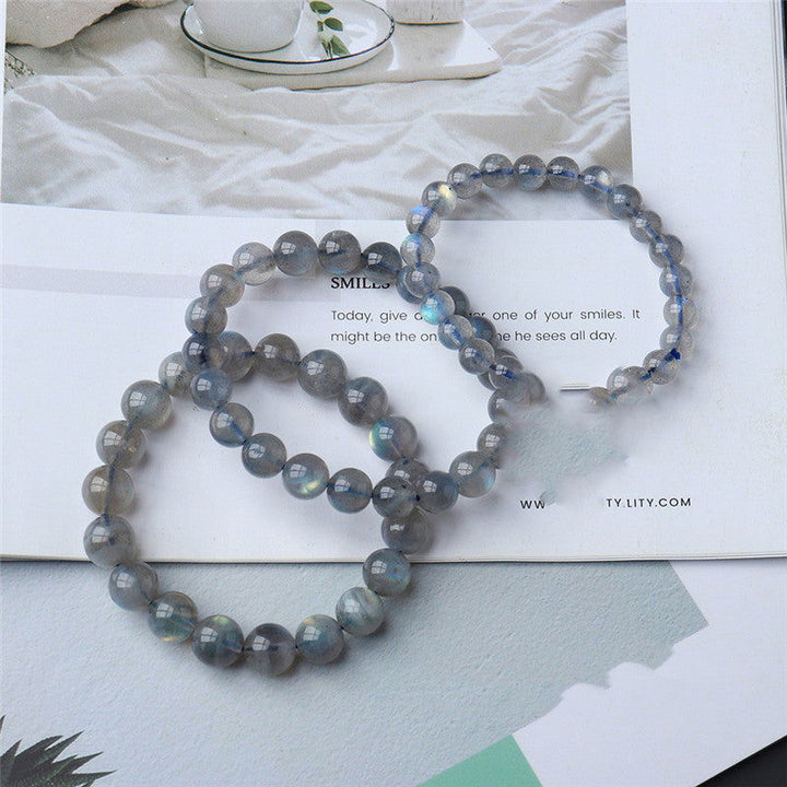 Natural Crystal Strong Light Labradorite Bracelet Gray Moonstone - Oriental Buddha Karma  -  - 