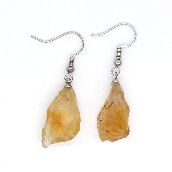 Natural Crystal Unshaped Rough Stone Earrings Earrings - Oriental Buddha Karma  -  - 