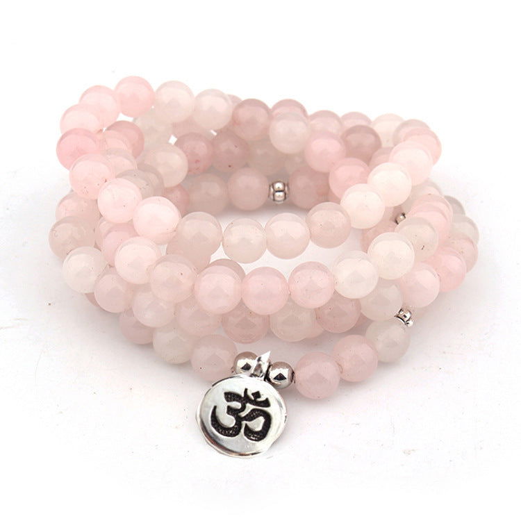 Natural Stone Powder Crystal Yoga Bracelet - Oriental Buddha Karma  -  - 