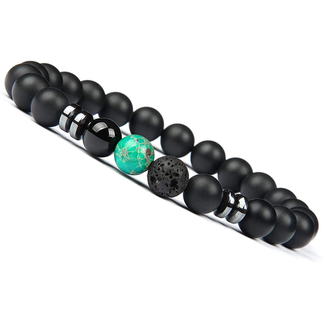 New Volcanic Rock Sand Tiger Eye Bracelet - Oriental Buddha Karma  -  - 