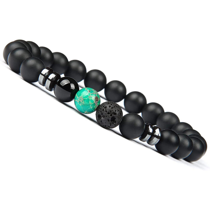 New Volcanic Rock Sand Tiger Eye Bracelet - Oriental Buddha Karma  -  - 
