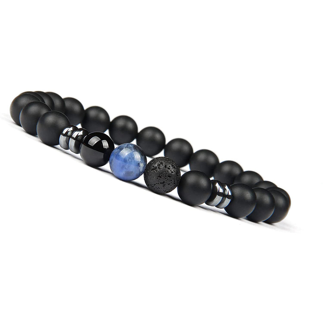 New Volcanic Rock Sand Tiger Eye Bracelet - Oriental Buddha Karma  -  - 