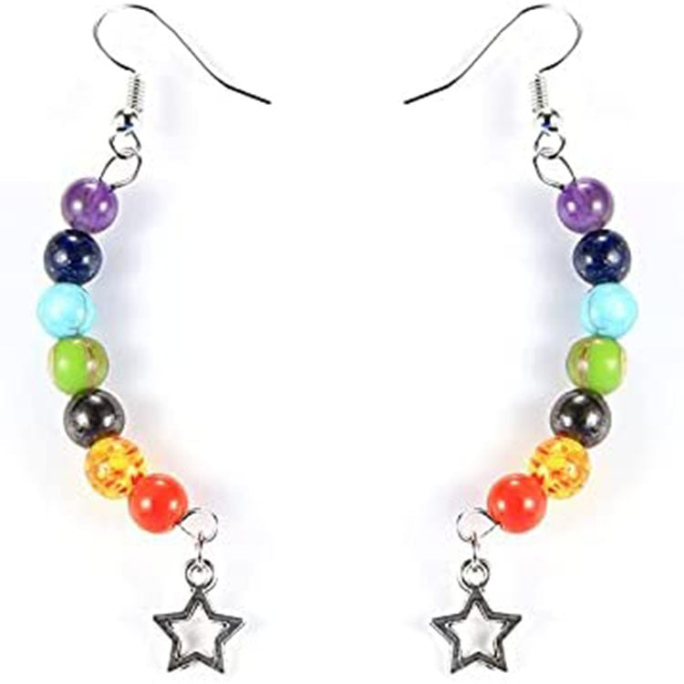 Rainbow Tiger Eye Agate Lapis Lazuli Amethyst Earrings Earrings - Oriental Buddha Karma  -  - 