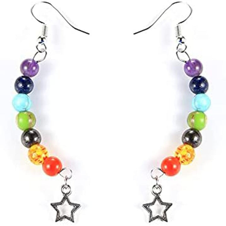 Rainbow Tiger Eye Agate Lapis Lazuli Amethyst Earrings Earrings - Oriental Buddha Karma  -  - 
