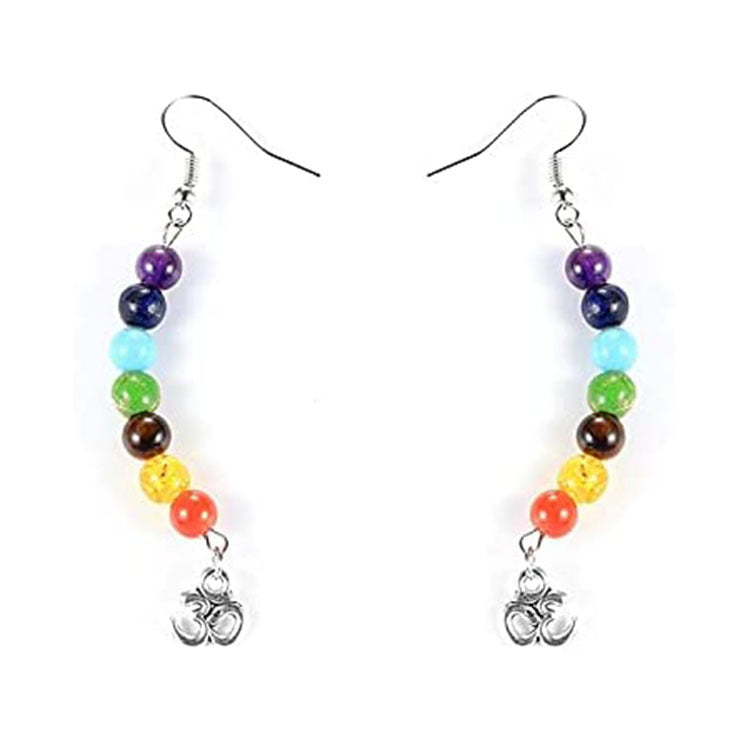 Rainbow Tiger Eye Agate Lapis Lazuli Amethyst Earrings Earrings - Oriental Buddha Karma  -  - 