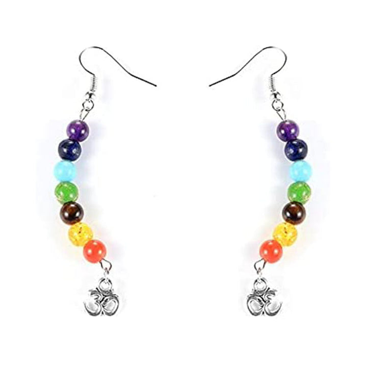 Rainbow Tiger Eye Agate Lapis Lazuli Amethyst Earrings Earrings - Oriental Buddha Karma  -  - 