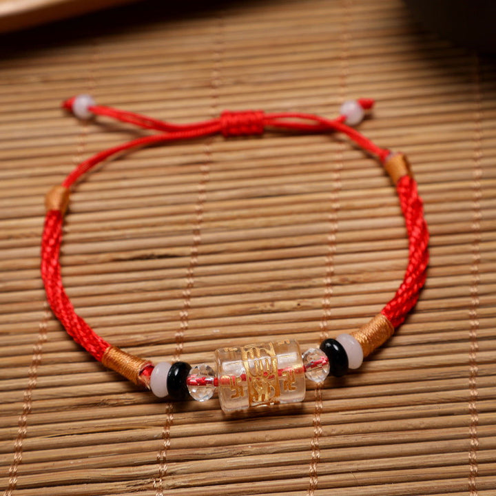 Red string bracelet with six-syllable mantra for the zodiac year - Oriental Buddha Karma  -  - 